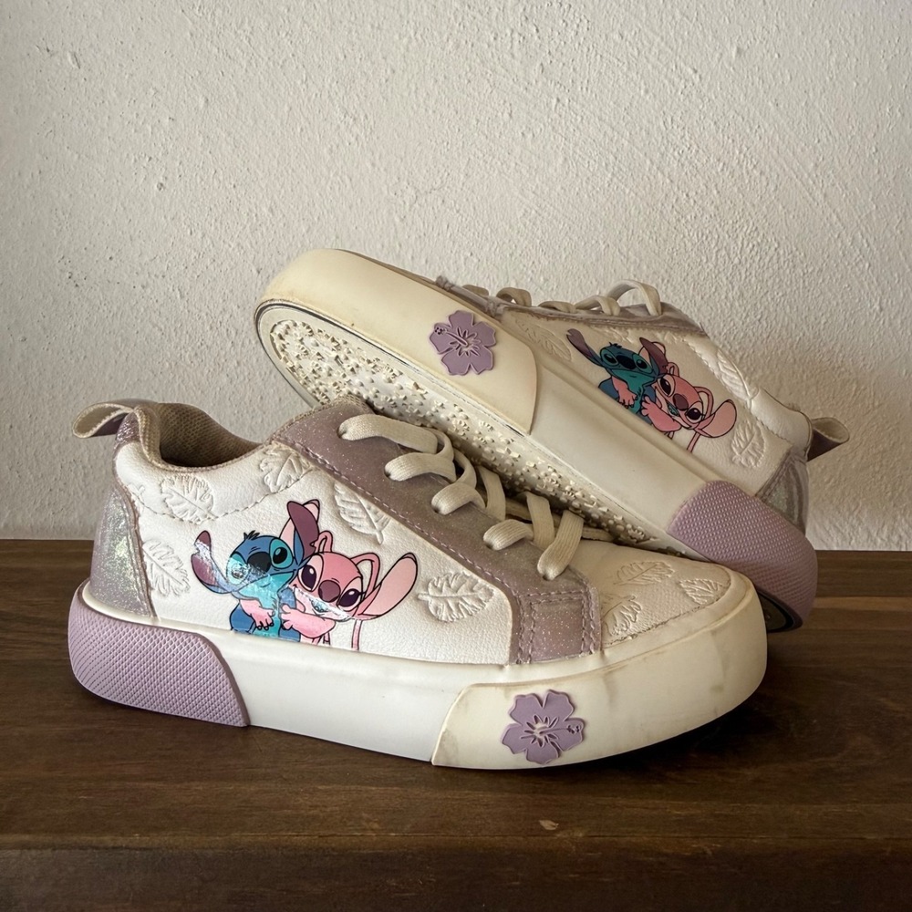 Disney Lilo & Stitch Ground Up Toddler Size 10 White Purple Sneakers Shoes